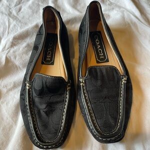 Coach Black Monogrammed Fabric Loafers SUMMER size 5 1/2